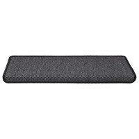 Produktbild för Trappmattor självhäftande sisal-look 30 st 65x21x4 cm antracit