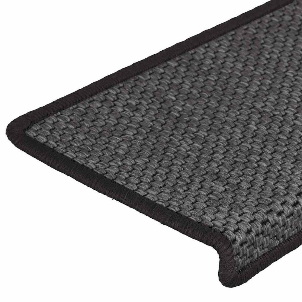 Produktbild för Trappmattor självhäftande sisal-look 30 st 65x21x4 cm antracit