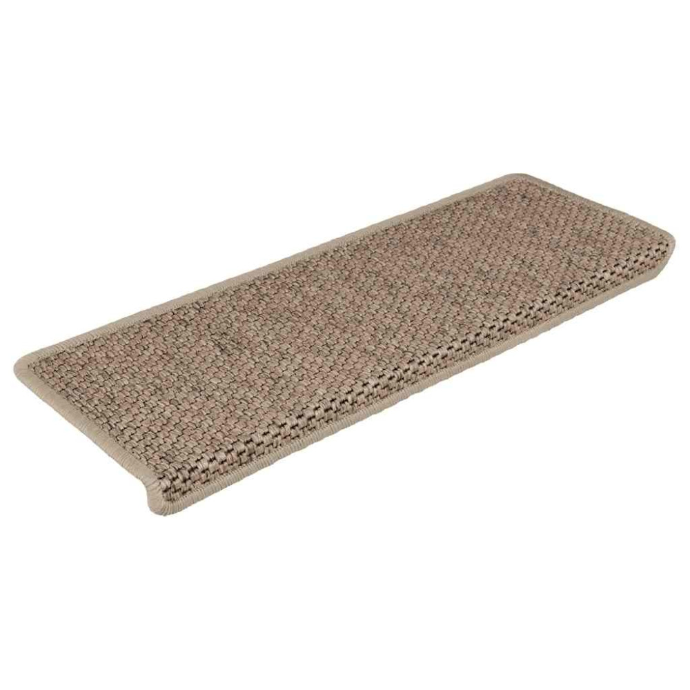 Produktbild för Trappmattor självhäftande sisal-look 30 st 65x21x4 cm sand