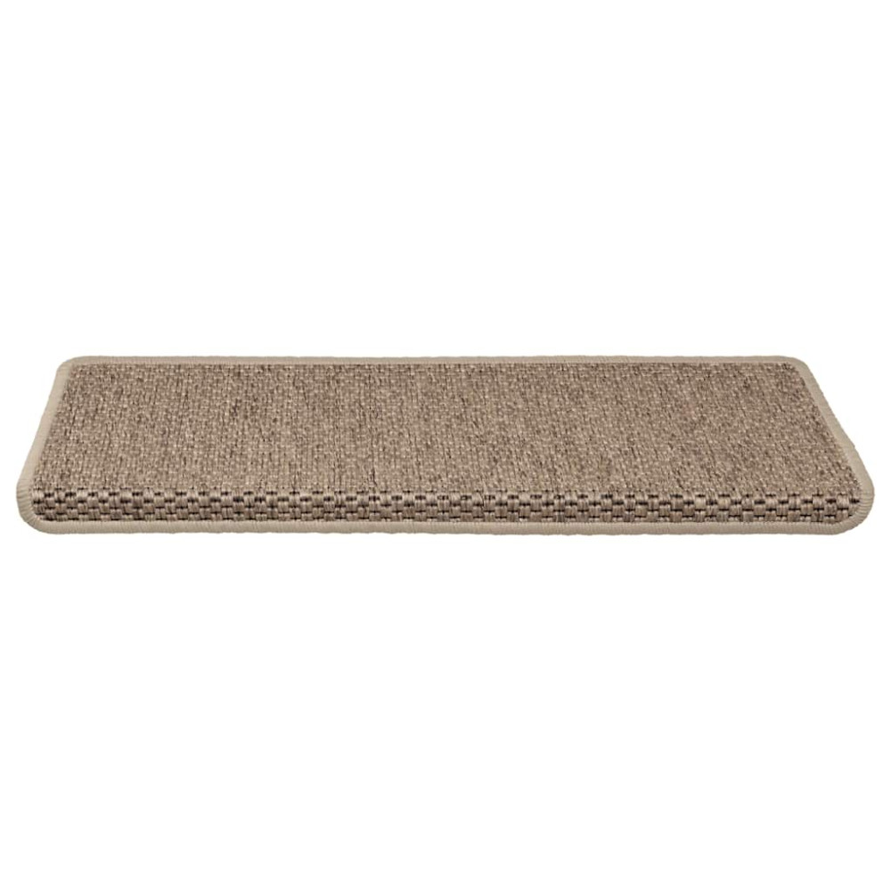 Produktbild för Trappmattor självhäftande sisal-look 30 st 65x21x4 cm sand