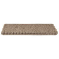 Produktbild för Trappmattor självhäftande sisal-look 30 st 65x21x4 cm sand