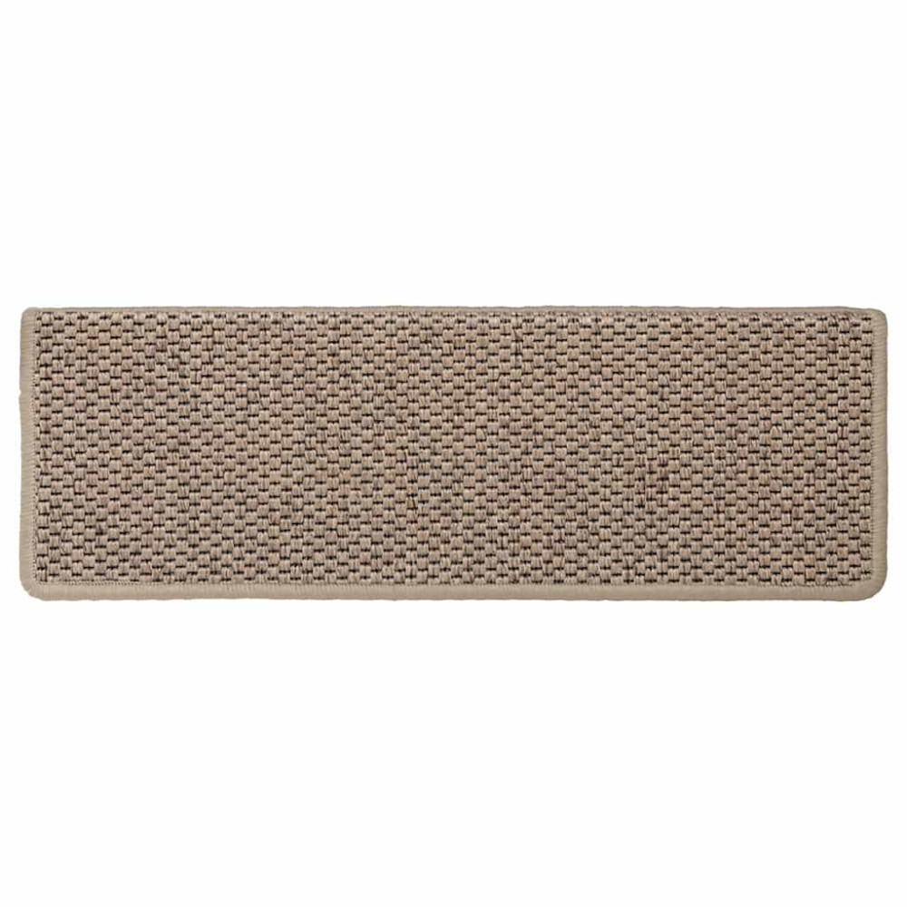 Produktbild för Trappmattor självhäftande sisal-look 30 st 65x21x4 cm sand
