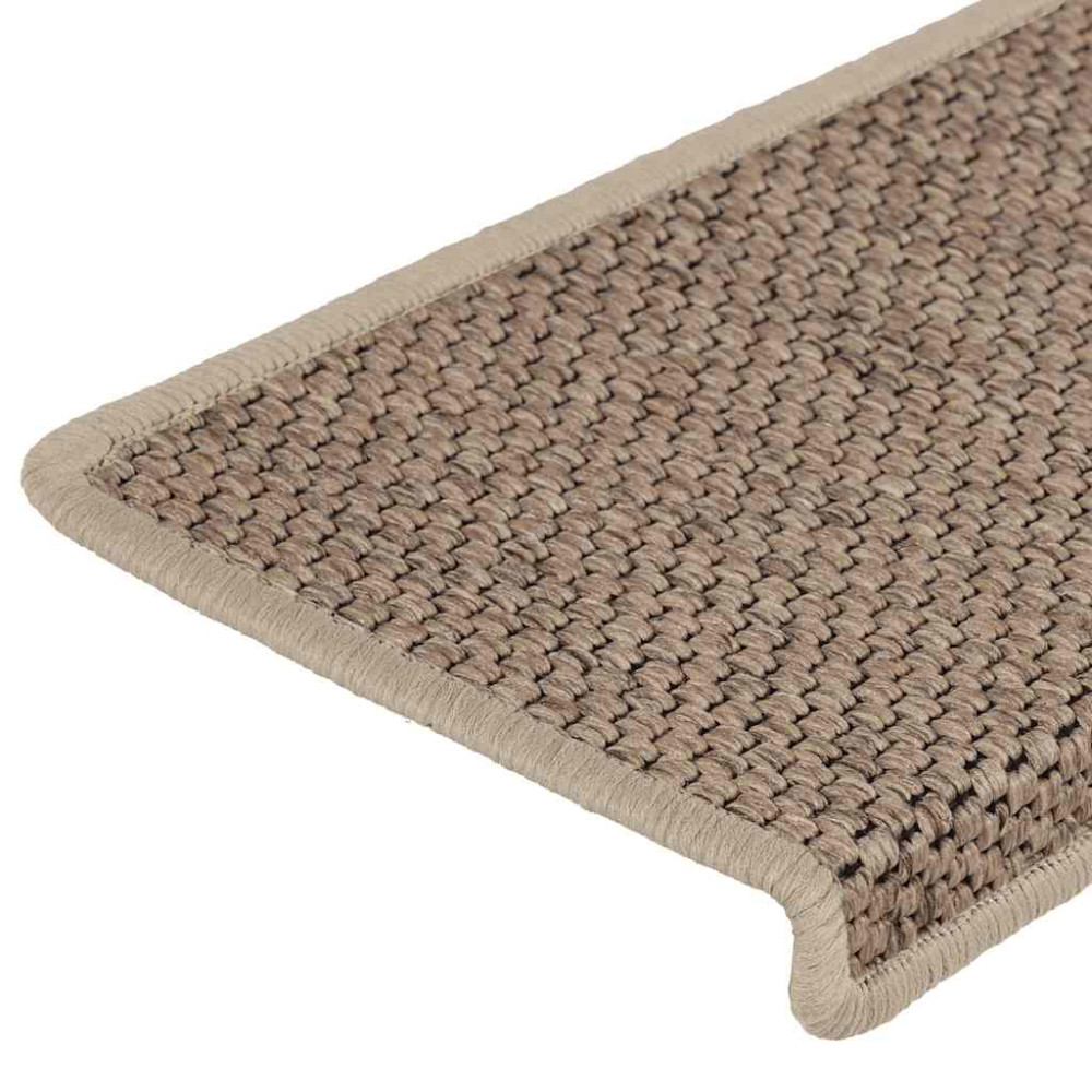 Produktbild för Trappmattor självhäftande sisal-look 30 st 65x21x4 cm sand