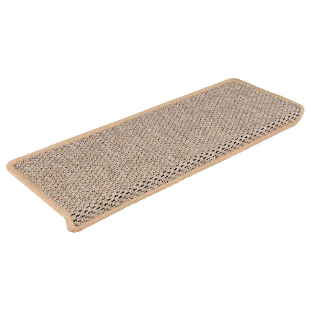 Produktbild för Trappmattor självhäftande sisal-look 30 st 65x21x4 cm ljusbeige