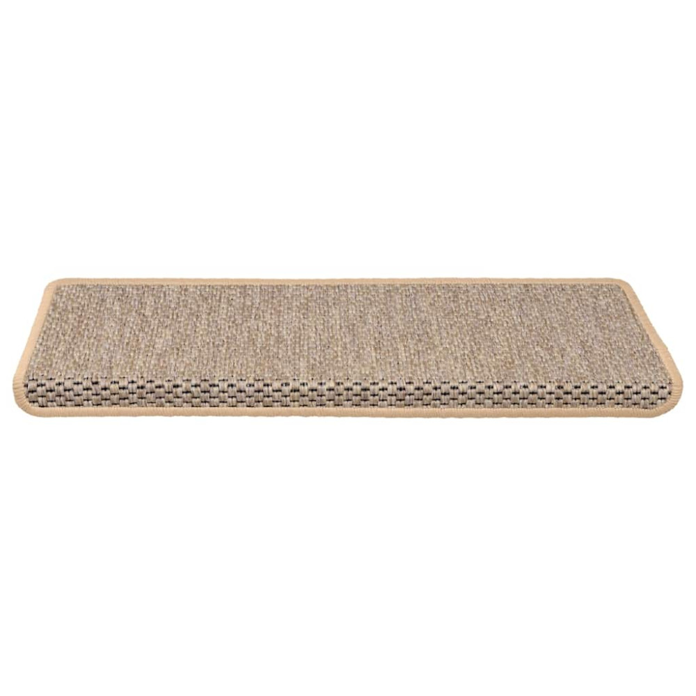 Produktbild för Trappmattor självhäftande sisal-look 30 st 65x21x4 cm ljusbeige
