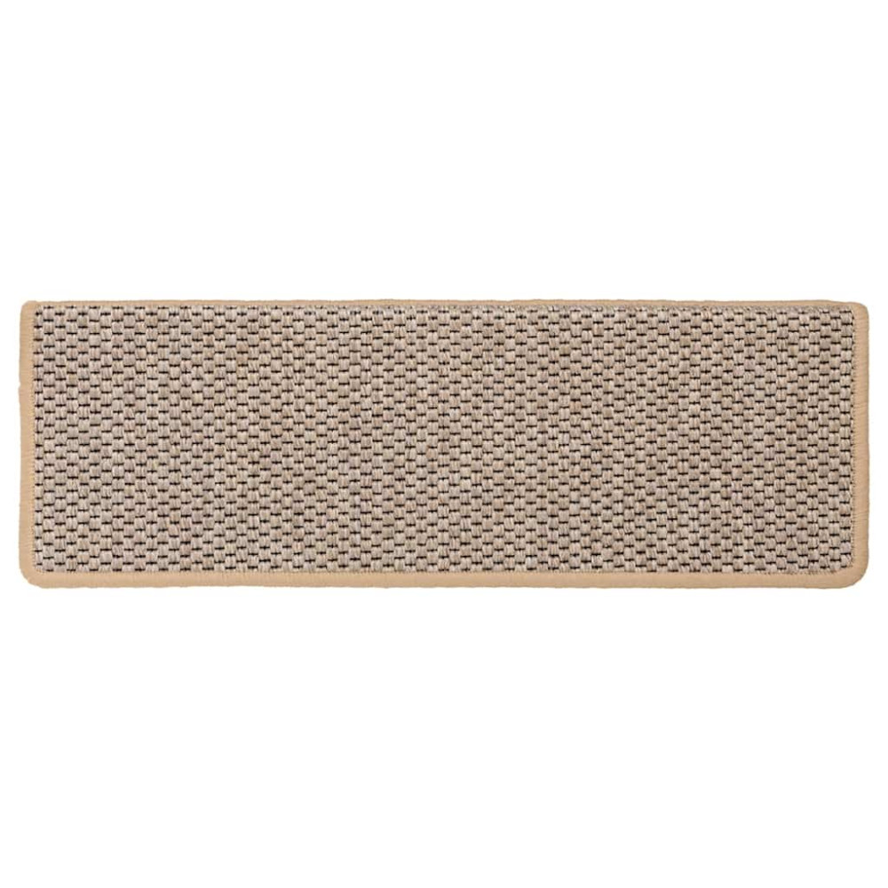 Produktbild för Trappmattor självhäftande sisal-look 30 st 65x21x4 cm ljusbeige