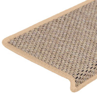 Produktbild för Trappmattor självhäftande sisal-look 30 st 65x21x4 cm ljusbeige