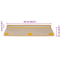 Produktbild för Trappmattor självhäftande sisal-look 30 st 65x21x4 cm ljusbeige