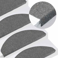 Produktbild för Trappmattor självhäftande 30 st grå 65x22,5x3,5 cm