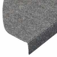 Produktbild för Trappmattor självhäftande 30 st grå 65x22,5x3,5 cm