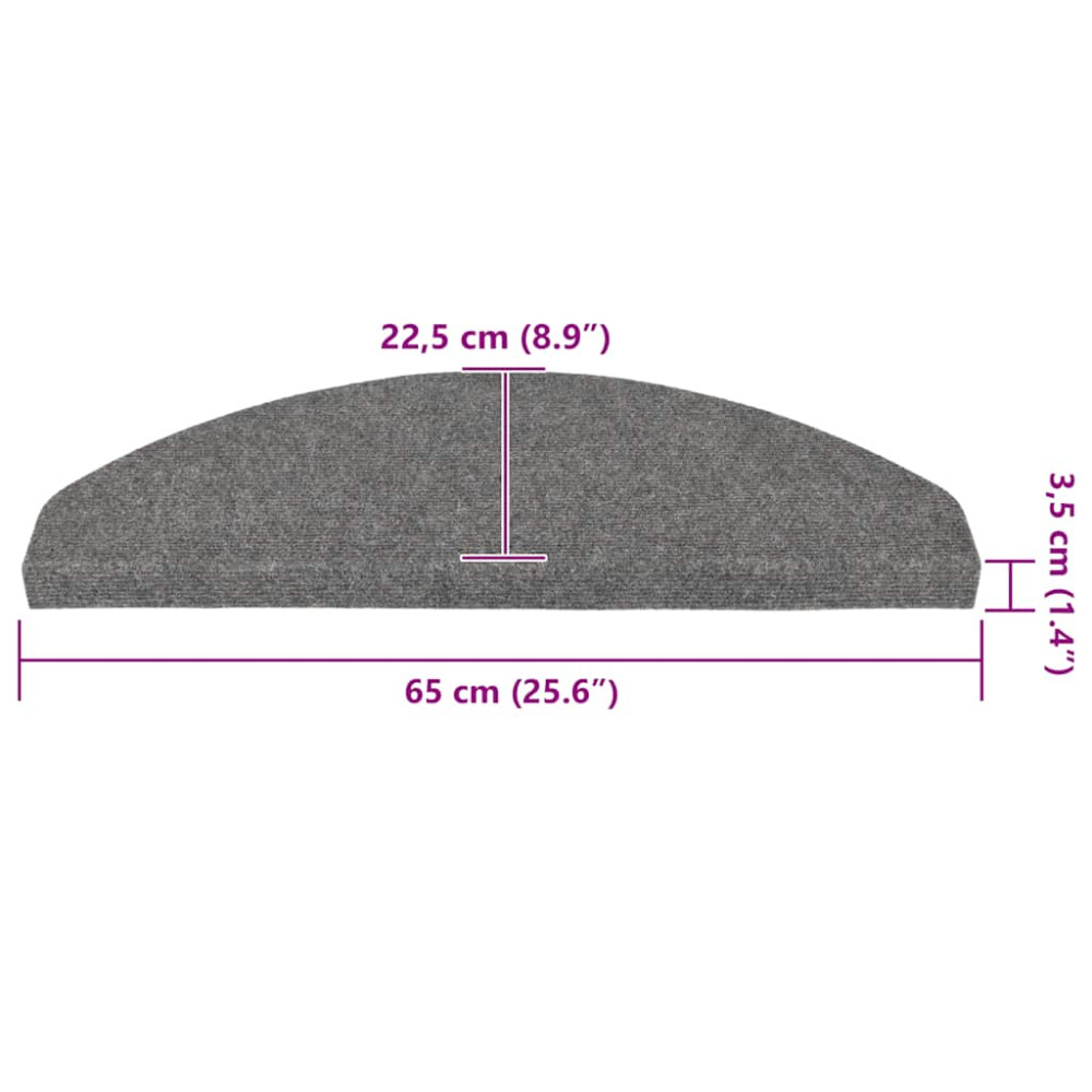 Produktbild för Trappmattor självhäftande 30 st grå 65x22,5x3,5 cm