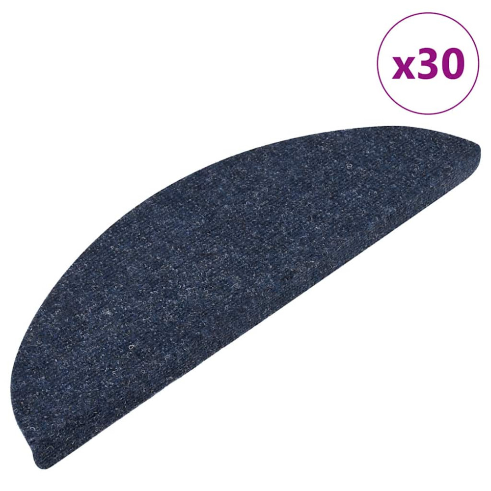 Produktbild för Trappmattor självhäftande 30 st blå 56x17x3 cm