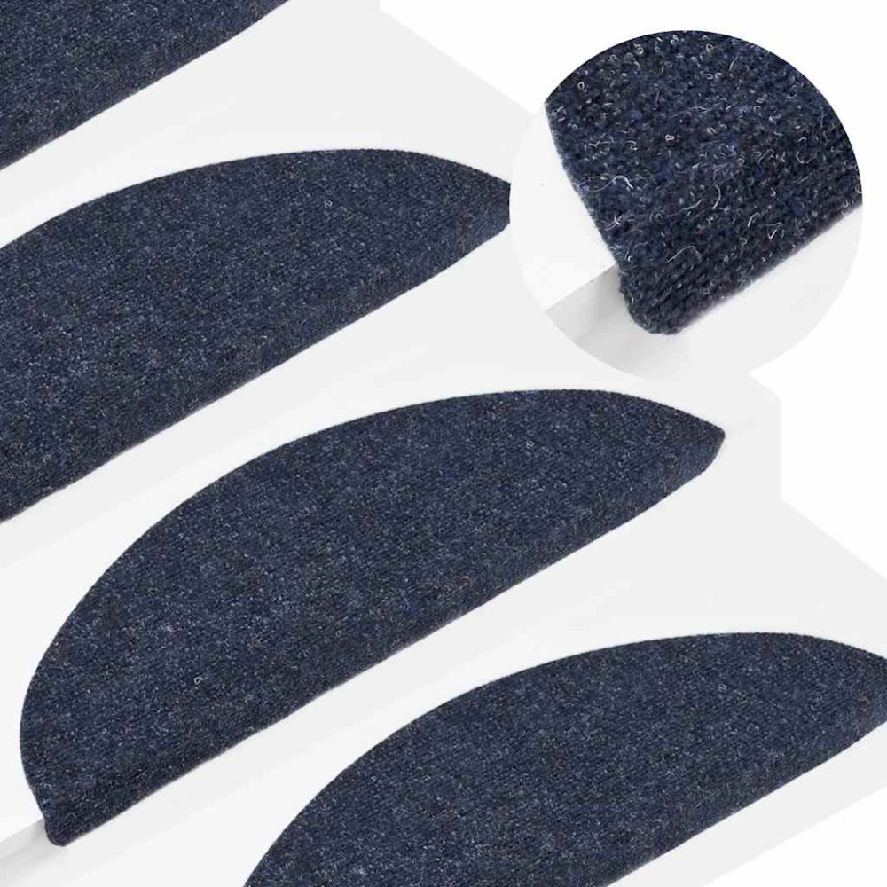 Produktbild för Trappmattor självhäftande 30 st blå 56x17x3 cm