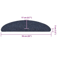Produktbild för Trappmattor självhäftande 30 st blå 56x17x3 cm