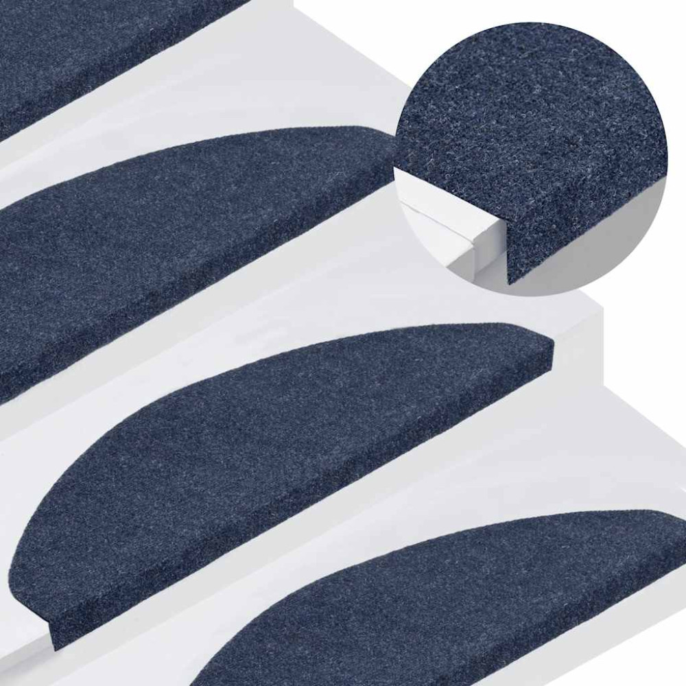 Produktbild för Trappmattor självhäftande 30 st blå 65x22,5x3,5 cm