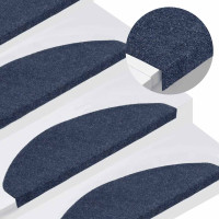 Produktbild för Trappmattor självhäftande 30 st blå 65x22,5x3,5 cm