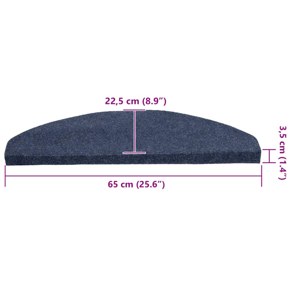 Produktbild för Trappmattor självhäftande 30 st blå 65x22,5x3,5 cm