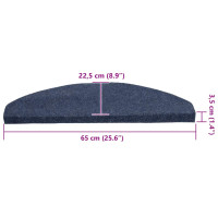 Produktbild för Trappmattor självhäftande 30 st blå 65x22,5x3,5 cm