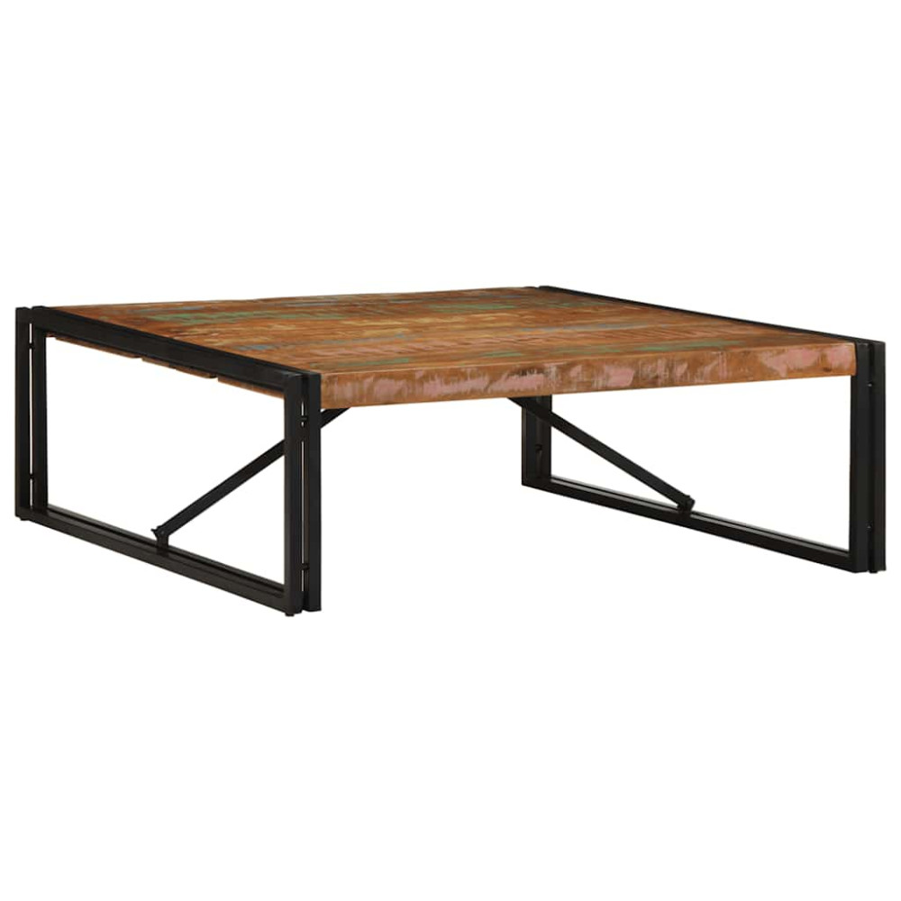 Produktbild för Soffbord flerfärgat 100x100x35 cm massivt trä återvunnet
