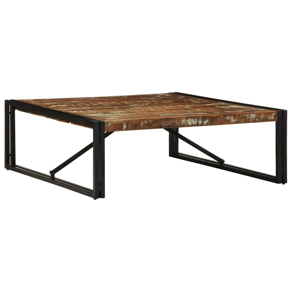 Produktbild för Soffbord flerfärgat 100x100x35 cm massivt trä återvunnet