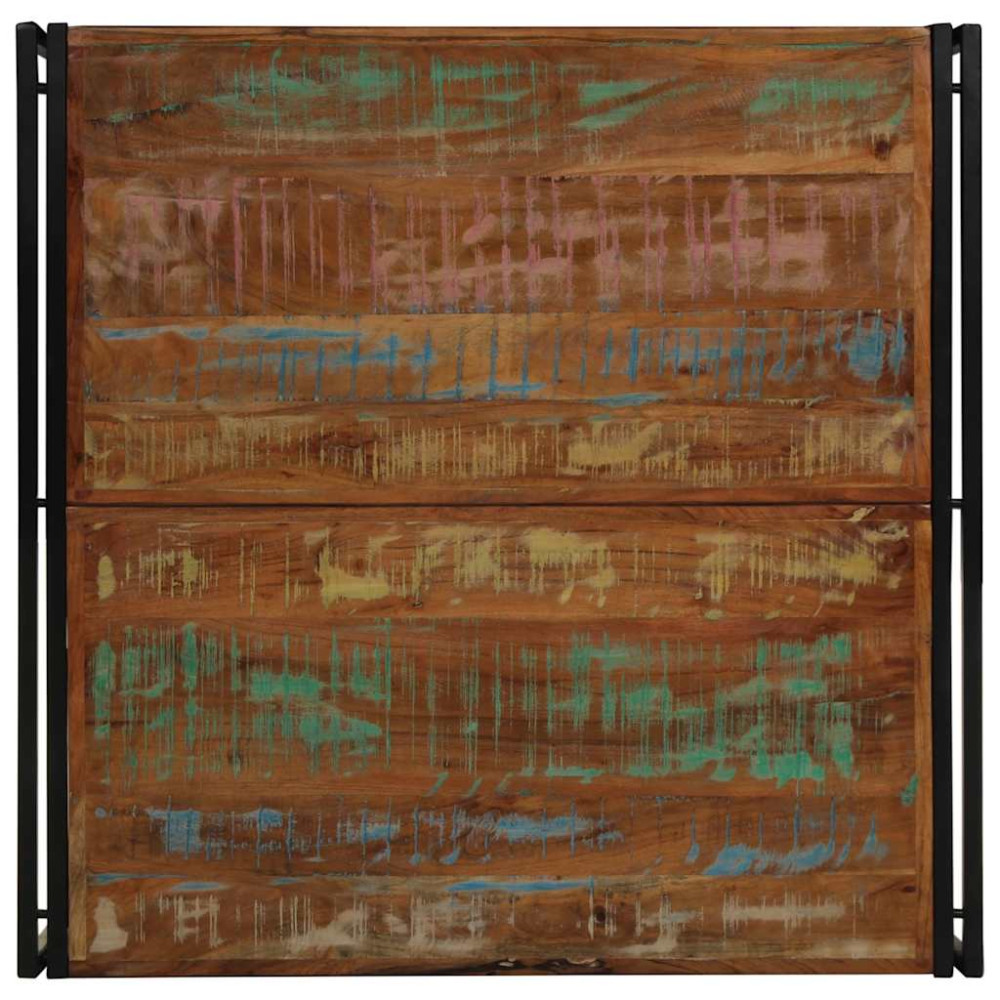 Produktbild för Soffbord flerfärgat 100x100x35 cm massivt trä återvunnet