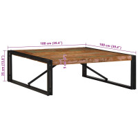 Produktbild för Soffbord flerfärgat 100x100x35 cm massivt trä återvunnet