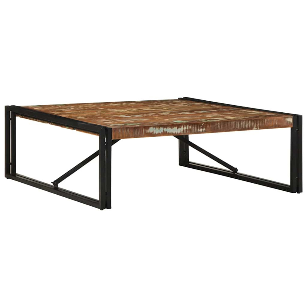 Produktbild för Soffbord flerfärgat 100x100x35 cm massivt trä återvunnet