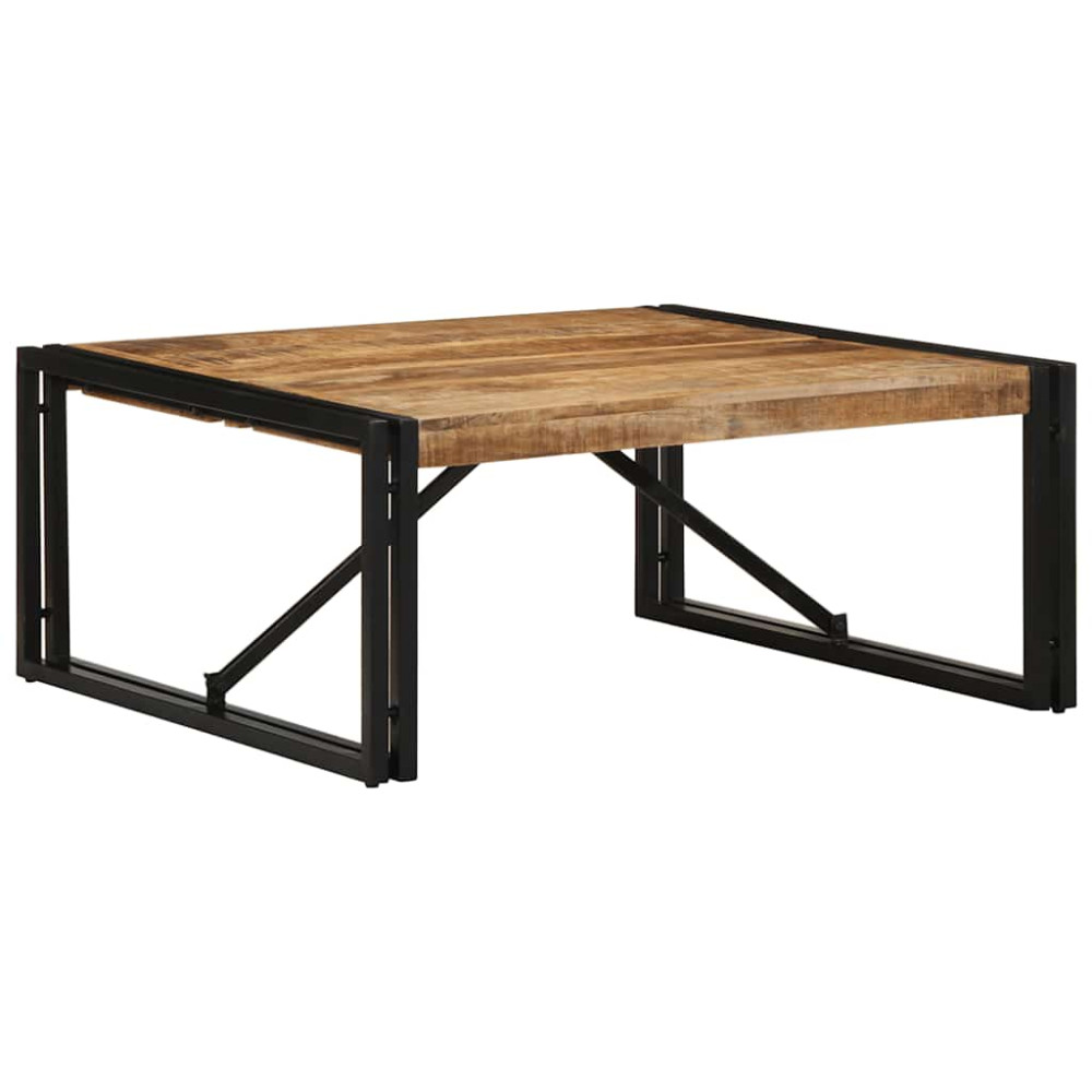 Produktbild för Soffbord 80x80x35 cm massivt grovt trä mango