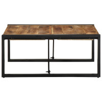 Produktbild för Soffbord 80x80x35 cm massivt grovt trä mango