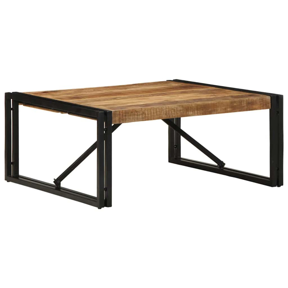 Produktbild för Soffbord 80x80x35 cm massivt grovt trä mango