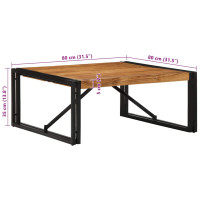 Produktbild för Soffbord 80x80x35 cm massivt trä akacia