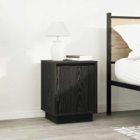 Produktbild för Sängbord med LED-lampor 2 st svart 38x34x50 cm