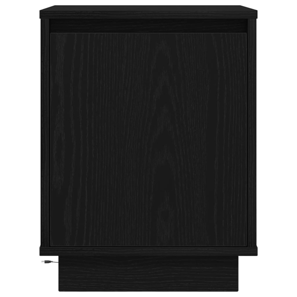 Produktbild för Sängbord med LED-lampor 2 st svart 38x34x50 cm