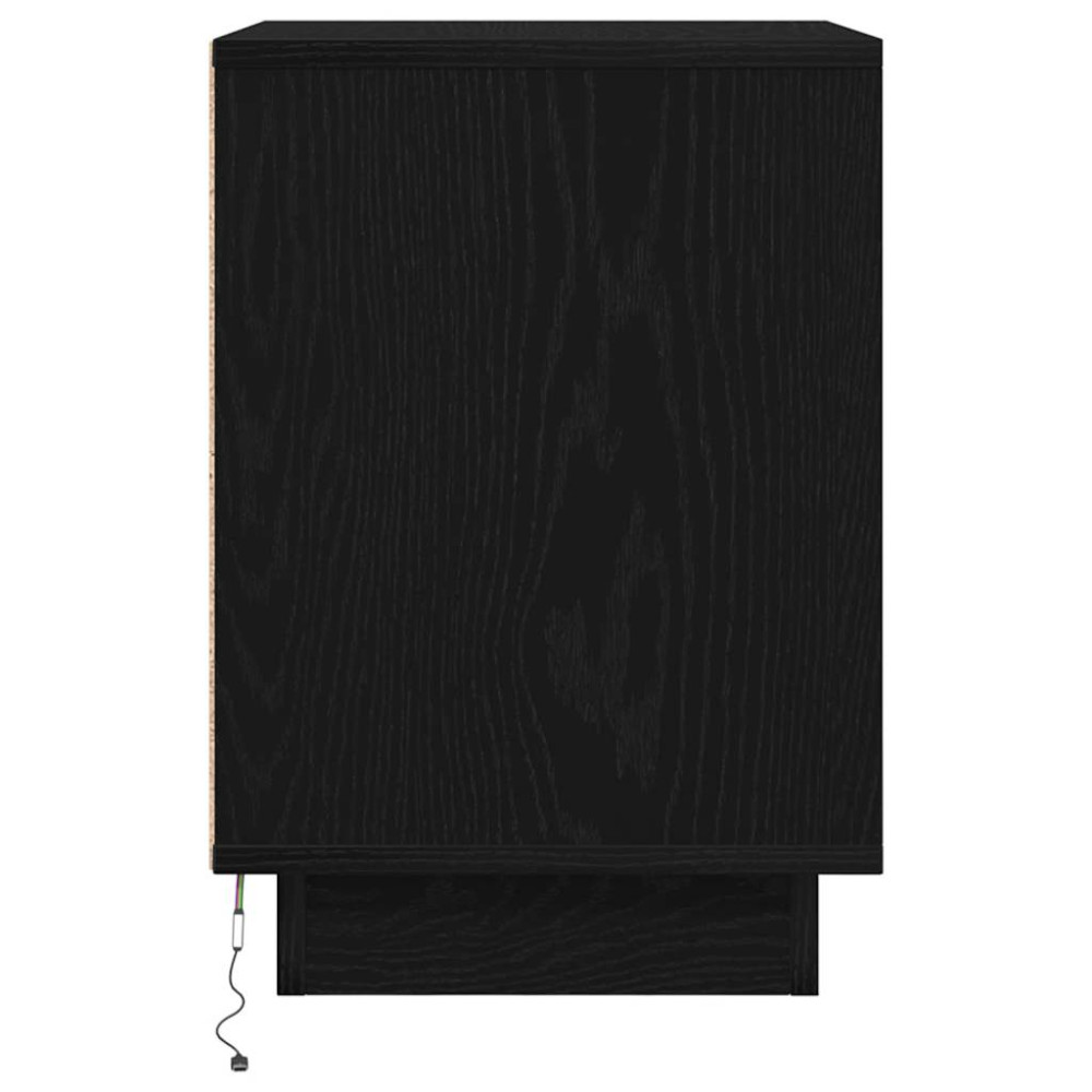 Produktbild för Sängbord med LED-lampor 2 st svart 38x34x50 cm