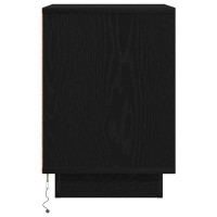 Produktbild för Sängbord med LED-lampor 2 st svart 38x34x50 cm