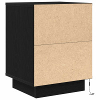 Produktbild för Sängbord med LED-lampor 2 st svart 38x34x50 cm