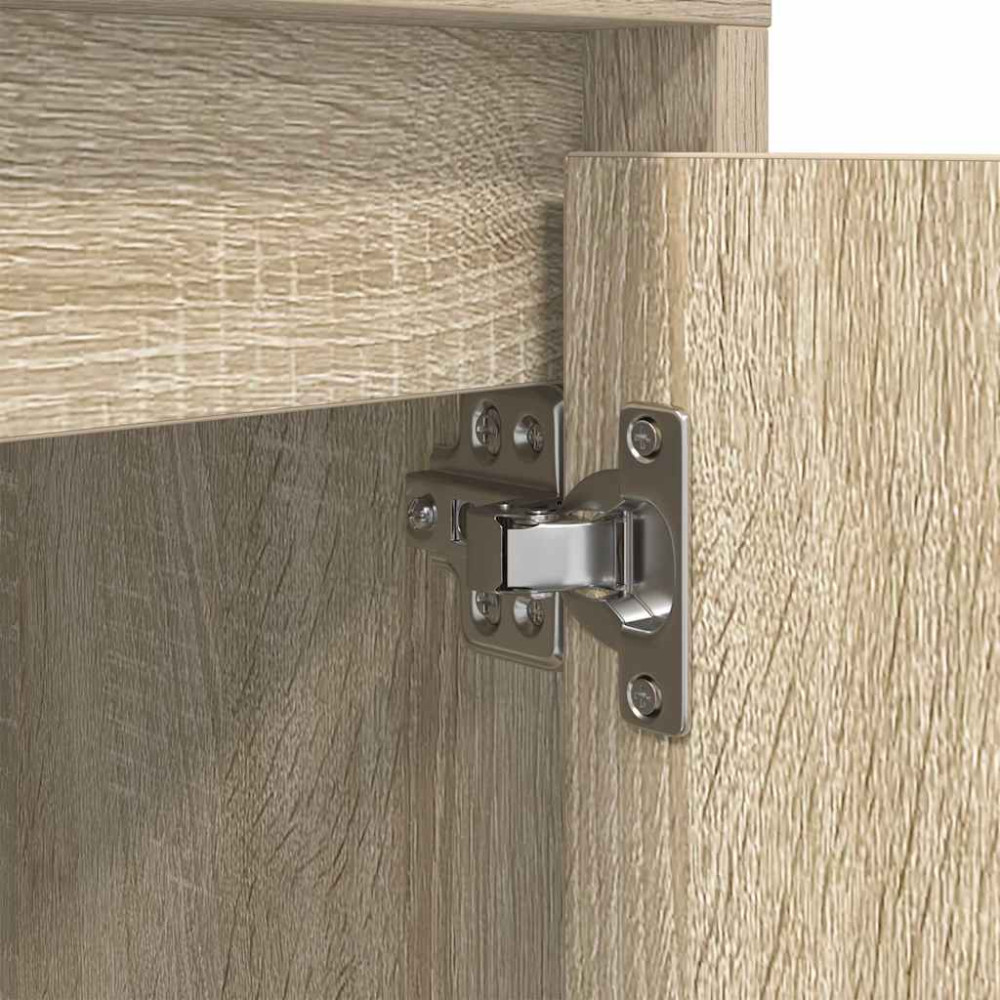 Produktbild för Sängbord med LED-lampor 2 st, Sonoma Ek 38x34x50 cm