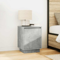 Produktbild för Sängbord med LED-lampor 2 st betonggrå 38x34x50 cm