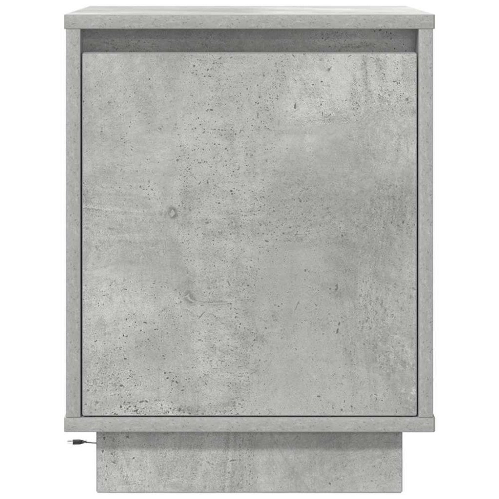 Produktbild för Sängbord med LED-lampor 2 st betonggrå 38x34x50 cm