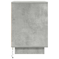 Produktbild för Sängbord med LED-lampor 2 st betonggrå 38x34x50 cm