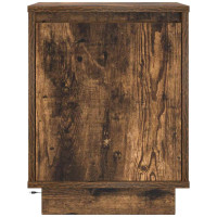 Produktbild för Sängbord med LED-lampor 2 st rökt ek 38x34x50 cm