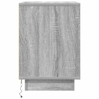 Produktbild för Sängbord med LED-lampor 2 st grå sonoma 38x34x50 cm