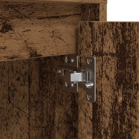 Produktbild för Sängbord med LED-lampor 2 st gammalt trä 38x34x50 cm