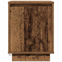 Produktbild för Sängbord med LED-lampor 2 st gammalt trä 38x34x50 cm