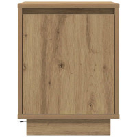Produktbild för Sängbord med LED-lampor 2 st, hantverksmässig ek 38x34x50 cm