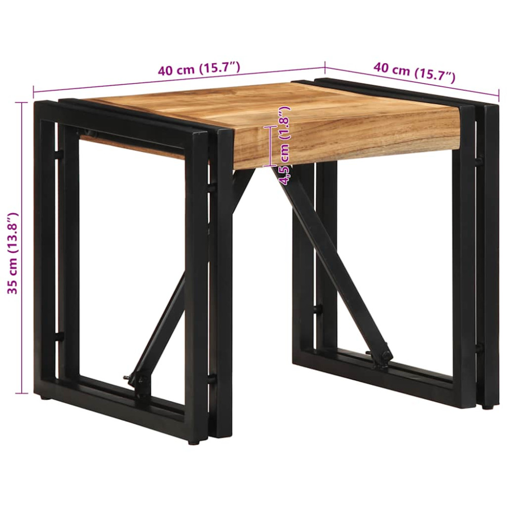 Produktbild för Soffbord 40x40x35 cm massivt trä akacia