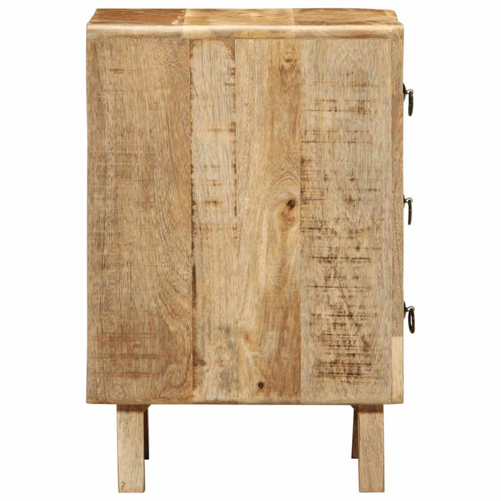 Produktbild för Sängbord 37x32x50 cm massivt trä grov mango