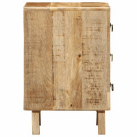 Produktbild för Sängbord 37x32x50 cm massivt trä grov mango