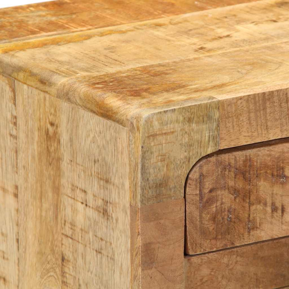 Produktbild för Sängbord 37x32x50 cm massivt trä grov mango