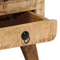 Produktbild för Sängbord 37x32x50 cm massivt trä grov mango